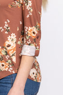 Blusa Estampado Floral de Punto con Mangas 3/4