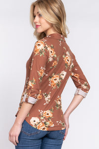 Blusa Estampado Floral de Punto con Mangas 3/4