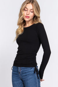 Blusa Casual con Cordón Lateral