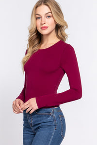 Blusa Casual Ligera con Cuello Redondo Manga Larga