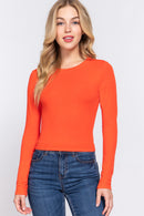 Blusa Casual Ligera con Cuello Redondo Manga Larga