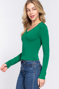 Blusa Casual Ligera con Cuello en V Manga Larga