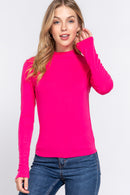 Blusa Casual Lisa con Cuello Redondo