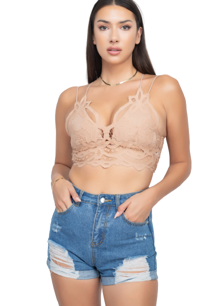 Crop top de encaje