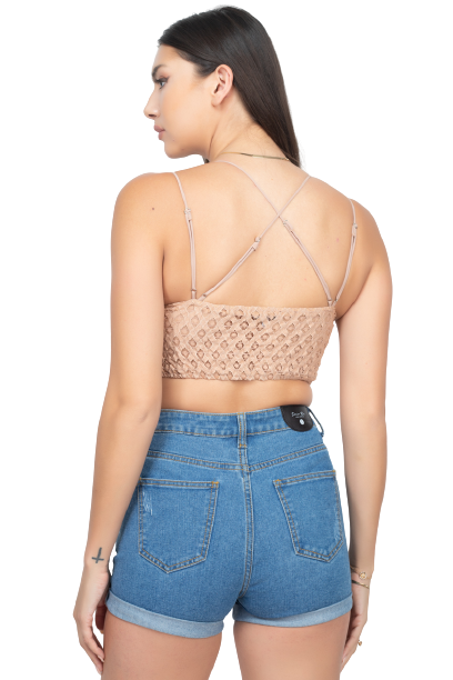 Crop top de encaje