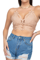 Crop top de encaje