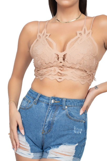 Crop top de encaje