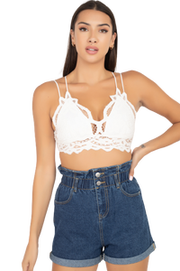 Crop top de encaje