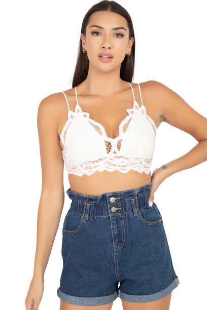 Crop top de encaje