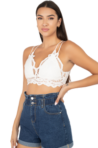 Crop top de encaje