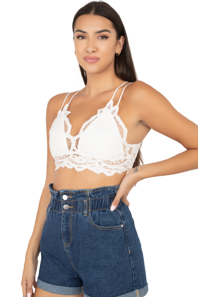 Crop top de encaje