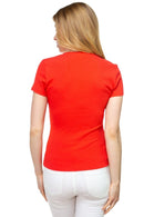 Blusa escote en pico manga corta