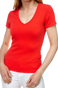 Blusa escote en pico manga corta