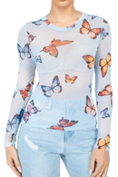 Blusa con estampado mariposas