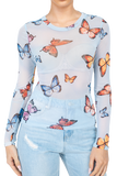 Blusa con estampado mariposas