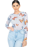 Blusa con estampado mariposas
