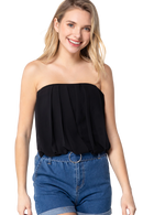 Blusa strapless con tablones