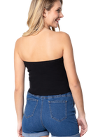 Blusa strapless con tablones