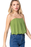 Blusa strapless con tablones