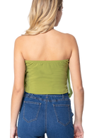 Blusa strapless con tablones