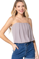 Blusa strapless con tablones