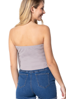 Blusa strapless con tablones