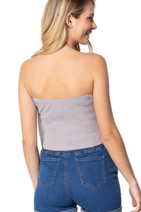 Blusa strapless con tablones