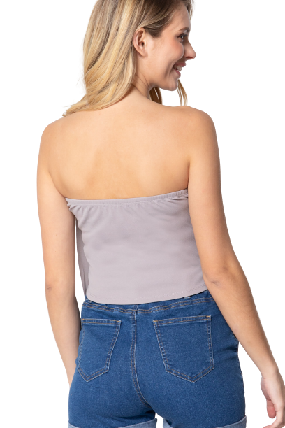 Blusa strapless con tablones