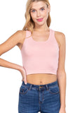 Top cropped con escote redondo