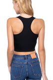 Top cropped con escote redondo