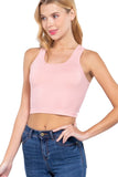 Top cropped con escote redondo