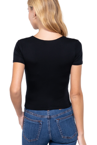 Blusa casual con zipper discreto